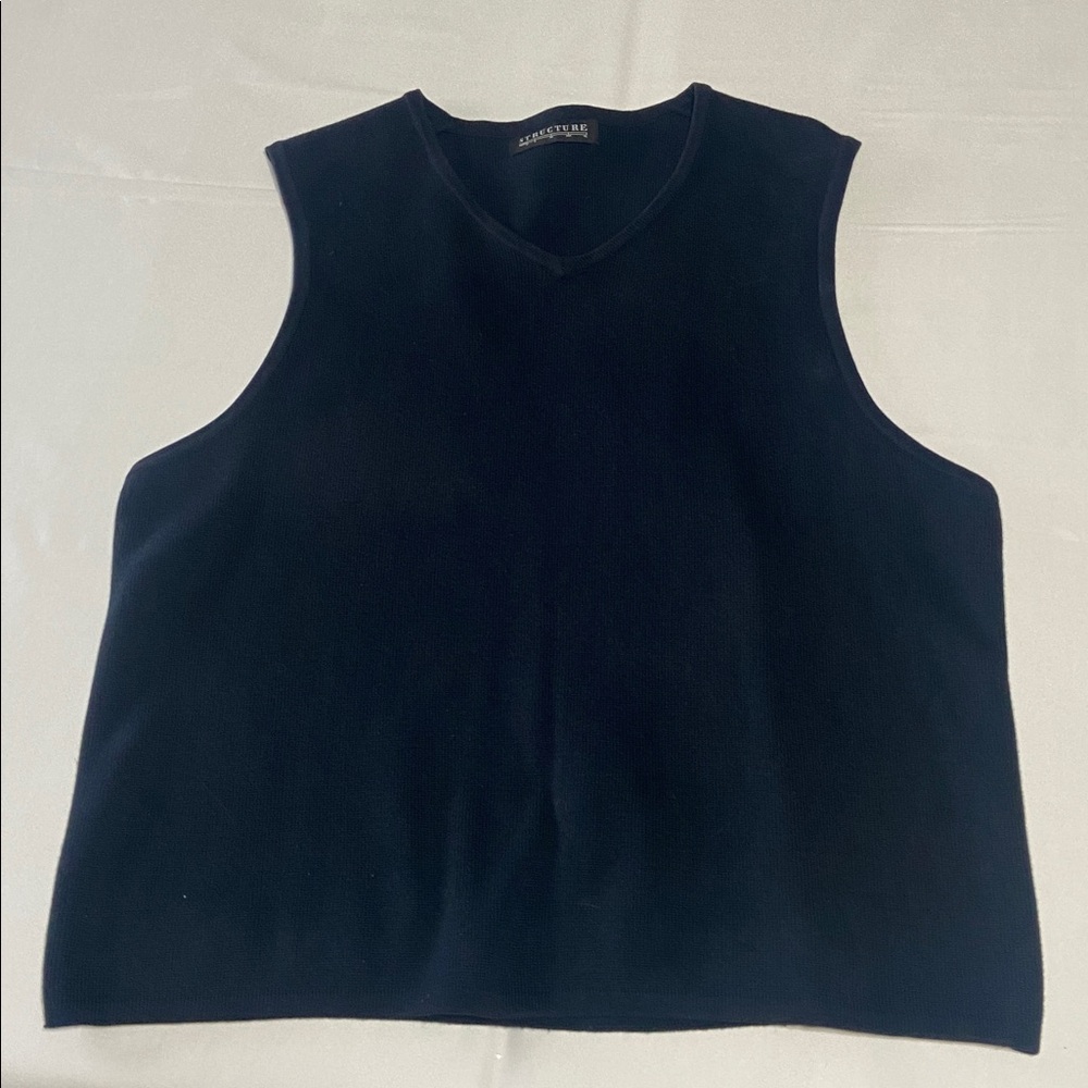 Structure Blue V-Neck Knit Sweater Vest Men’s Size Medium